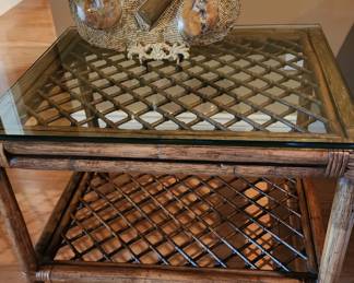 One of two end tables matching the living room set