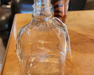 Jack Daniels bottle with wooden top and cork stopper 