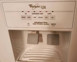 Closeup of water and ice dispenser