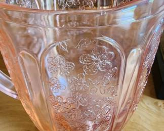 Depression glass Cherry Blossom pitcher