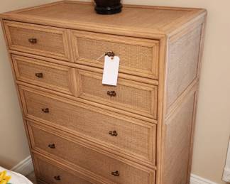 One of two Ficks Reed chests of drawers 