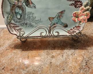 Fitz and Floyd tray on stand