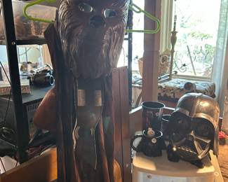 Chewie costume, Darth Vader mask with voice box