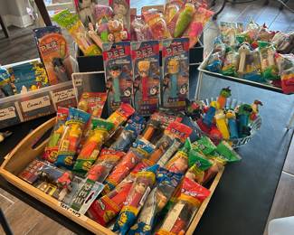 Spider-Man, Magic Pez, Rocket Pin, Truck, NASCAR, Mickey Mouse, Minnie Mouse, Disney, and Pooh Bear. 