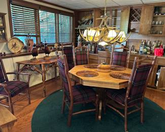 Rustic furniture, Stick kitchen table chairs 