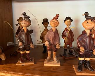 Hand carved wood figurines 