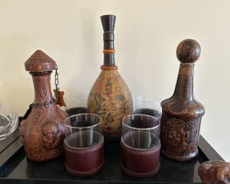 Leather decanters 
