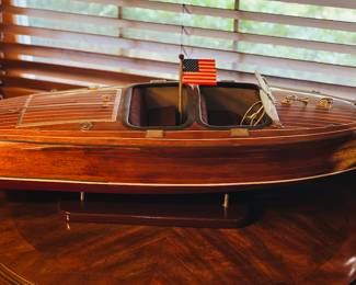 Several wood boats 