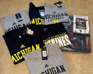 U of M shirts, hats, blankets 