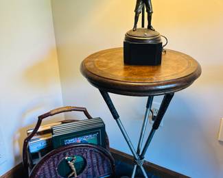 Golf club table , golfer sculptures 