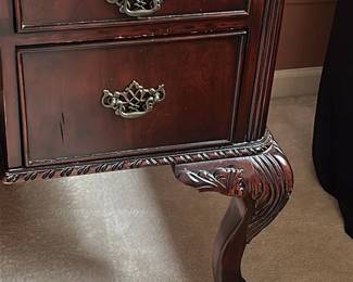 Antique Leather Top Partner Desk 
