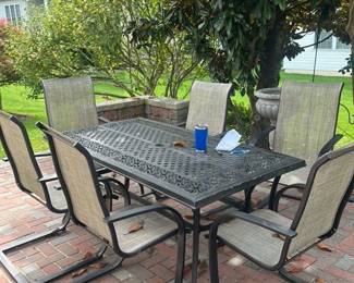 Ornate Cast Aluminum Patio Dining Set 