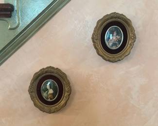 Antique Miniature Portraits in Ornate Frames 