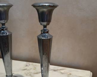 Pair of Art Deco Silver Candlesticks 