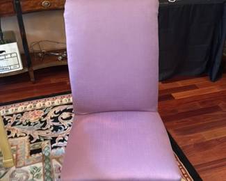 Ornate Dining Chairs with Purple Chair Cover 