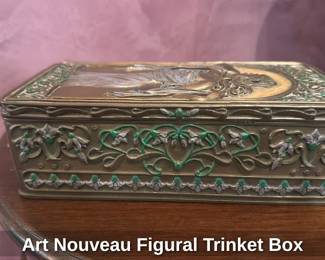 Art Nouveau Figural Trinket Box 