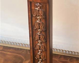 Antique Mahogany Console Table with Fretwork and Quilted Maple Dresser 