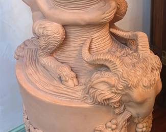 Terracotta Amphora with Putti and Grapes 