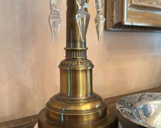 Crystal and Brass Table Lamp 