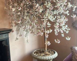 Artificial Cherry  Blossom Tree in Urn Planter 