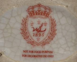 Antique Porcelain Trinket Dish with Gilt Metal Mount 