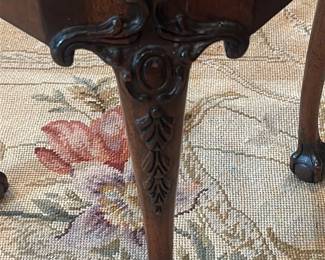 Antique Brass Tray Table With Cabriole Legs 