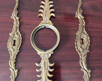 Ornate Brass Escutcheon Plates and Escutcheon Ring 
