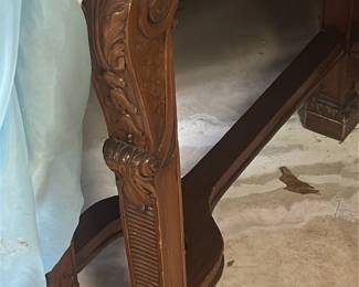 Antique Carved Walnut Side Chair 