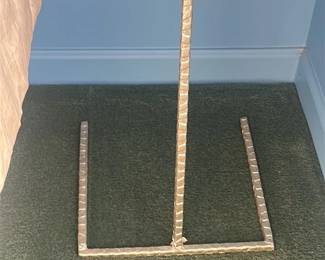 Hammered Metal and Mirrored Accent Table 