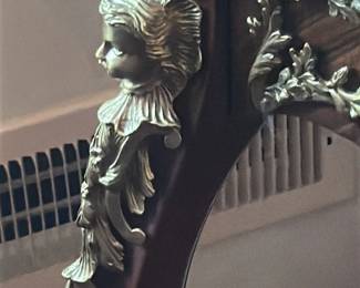 Antique French Rococo Style Marquetry Side Table 