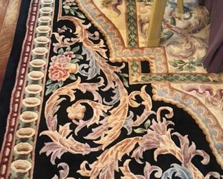 Oriental Rug with Floral and Scrollwork Design 