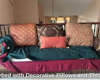 Daybed with Decorative Pillows and Throws 
