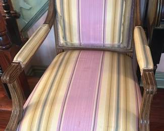 Pair of French Style Armchairs with Painted Desk 