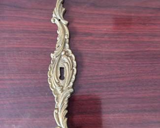 Ornate Brass Escutcheon Plates and Escutcheon Ring 