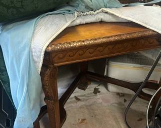 Antique Carved Walnut Side Chair 