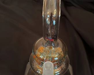 Glass Water Pipe with Dichroic Glass Accents designed by Dave Goldstein 