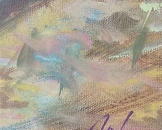 Oil Painting of Two Children by a Waterway