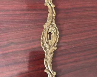 Ornate Brass Escutcheon Plates and Escutcheon Ring 