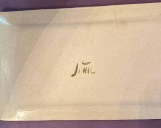 Hand-Painted Ceramic Tray with Floral Motif 