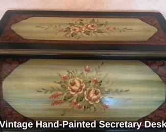 Vintage Hand Painted Secretary Desk 