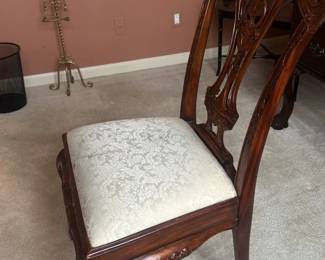 Antique Rococo Style Carved Mahogany Vanity Bench 