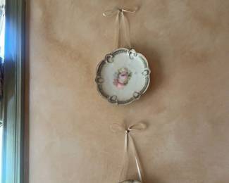 Vintage Decorative Porcelain Plates with Floral Motifs 