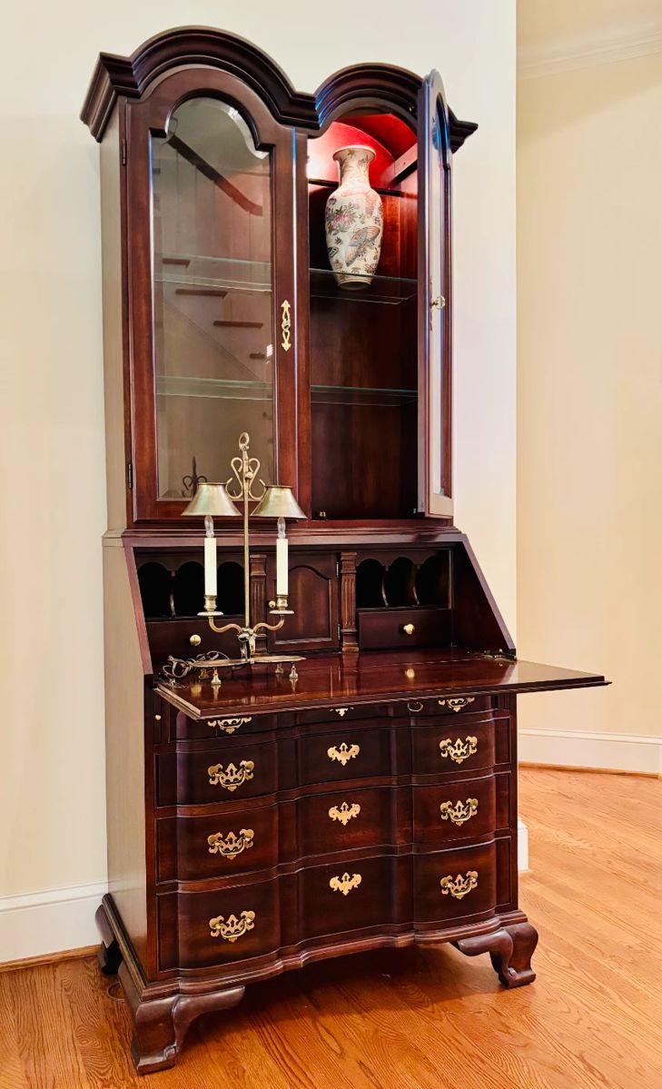 Two piece lighted secretary (detail)...