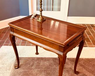 Queen Anne style tea table with slide out candle shelves...