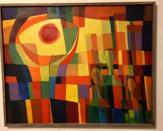 HOWARD CHURCH PAINTING 1973 SUN PEOPLE