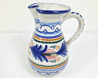 Lot #129 - Spanish Talavera de la Reina Ceramic Pitcher