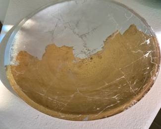 Lot #204 - Large Hand Painted Glass Bowl Purchased in Dubai