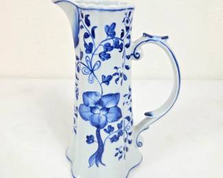 Lot #132 - Andrea by Sadek Blue and White Porcelain Pitcher