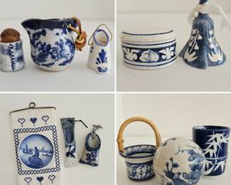Lot #89 - Small Blue & White Pottery & Porcelain Collectibles