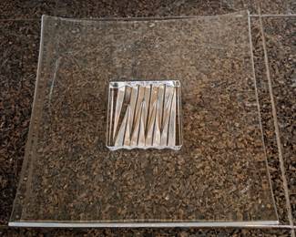 Lot #158 - Square Plate Da Vinci Crystal Design